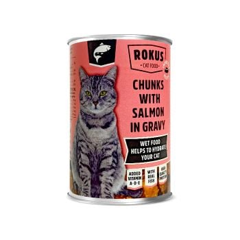 ROKUS ΚΟΝΣΕΡΒΑ ΓΑΤΑΣ ΜΕ ΣΟΛΟΜΟ 415gr
