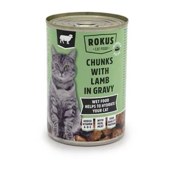 ROKUS ΚΟΝΣΕΡΒΑ ΓΑΤΑΣ ΜΕ ΑΡΝΙ 415gr